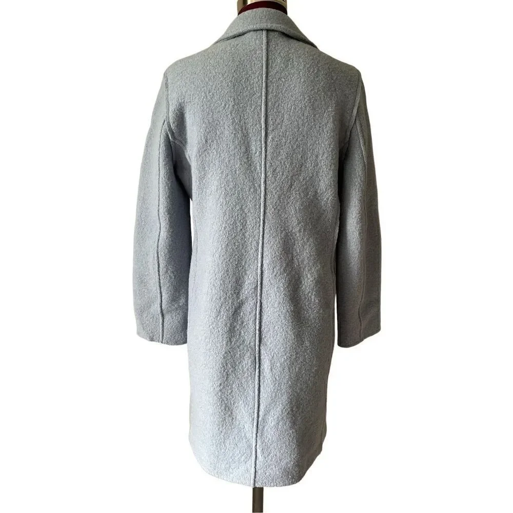 J Crew Coat Daphne Topcoat in Boiled Wool Mountain Blue size 4 6 - Picture 5 of 14